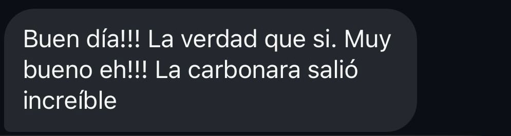 Mensaje de un cliente sobre el guanciale de Affettati